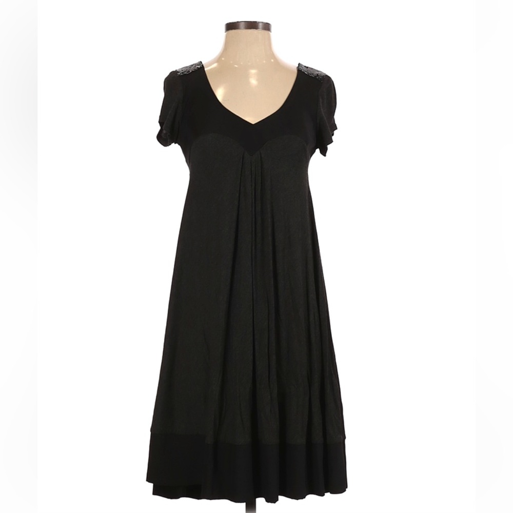 Max & Co Black V-neck Dress A-line V-back sequins Size S